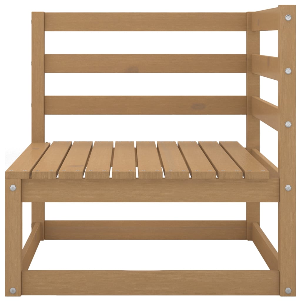 Garden 3-Seater Sofa Honey Brown Solid Pinewood