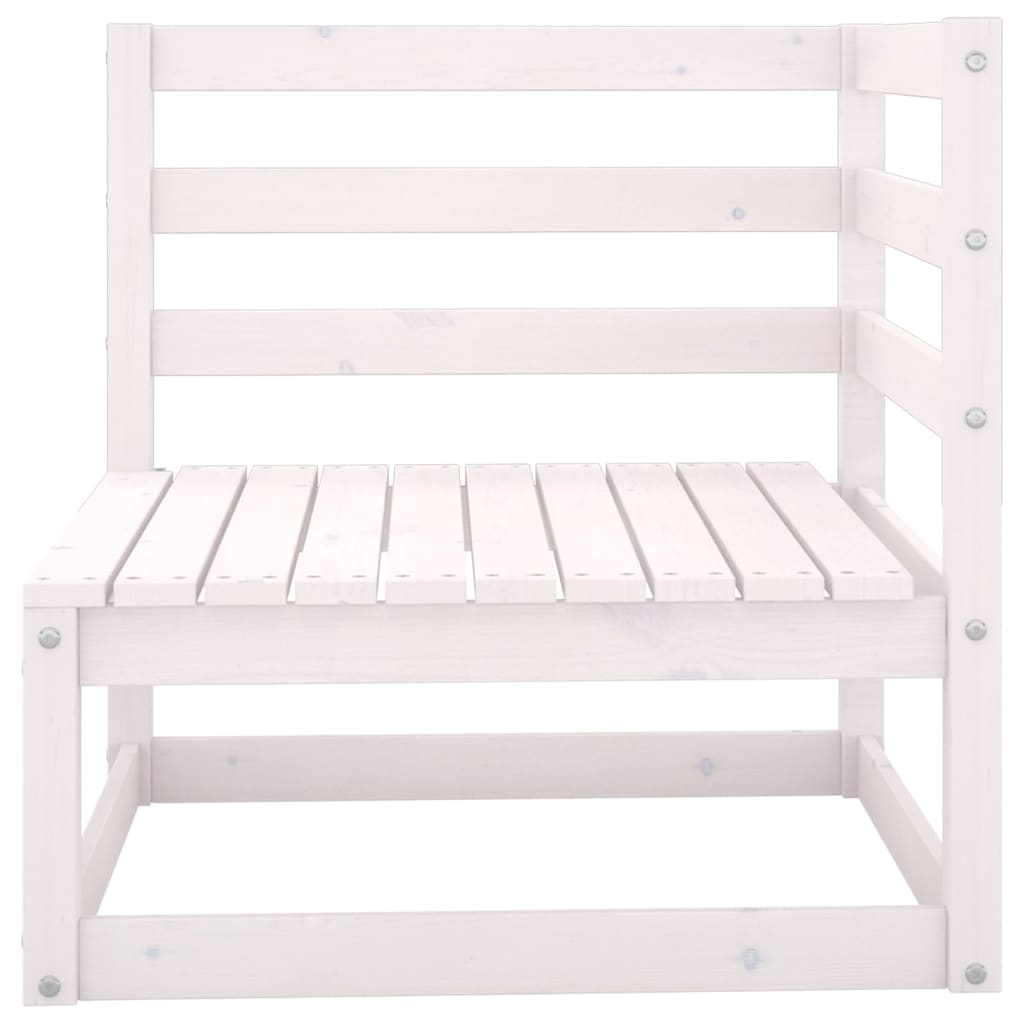 Garden 4-Seater Sofa White Solid Pinewood