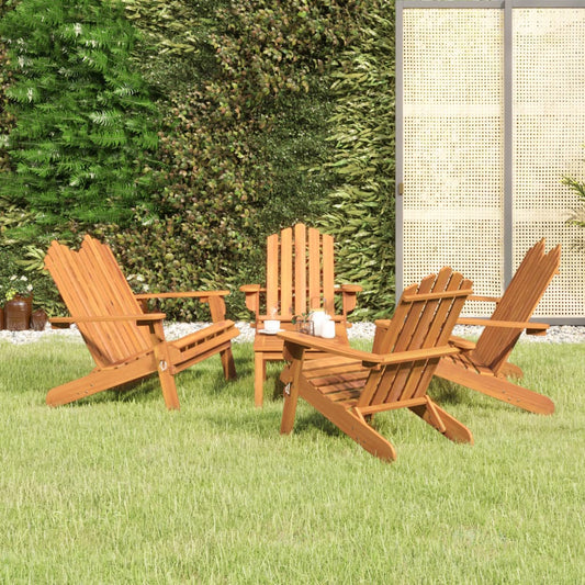 5 Piece Adirondack Garden Lounge Set Solid Wood Acacia
