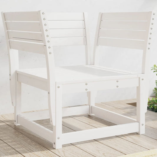 Garden Chair White Solid Wood Pine