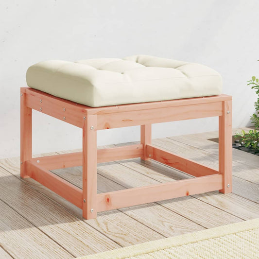 Garden Footstool with Cushions Solid Wood Douglas