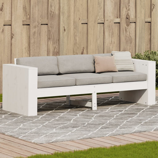 Garden Sofa 3-Seater White 189x60x62 cm Solid Wood Pine