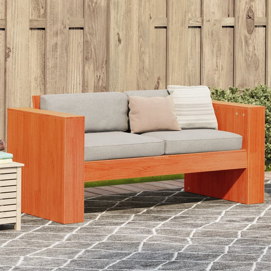 Garden Sofa 2-Seater Wax Brown 134x60x62 cm Solid Wood Pine